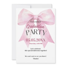 Graduation Invitation • Pink Bow Party