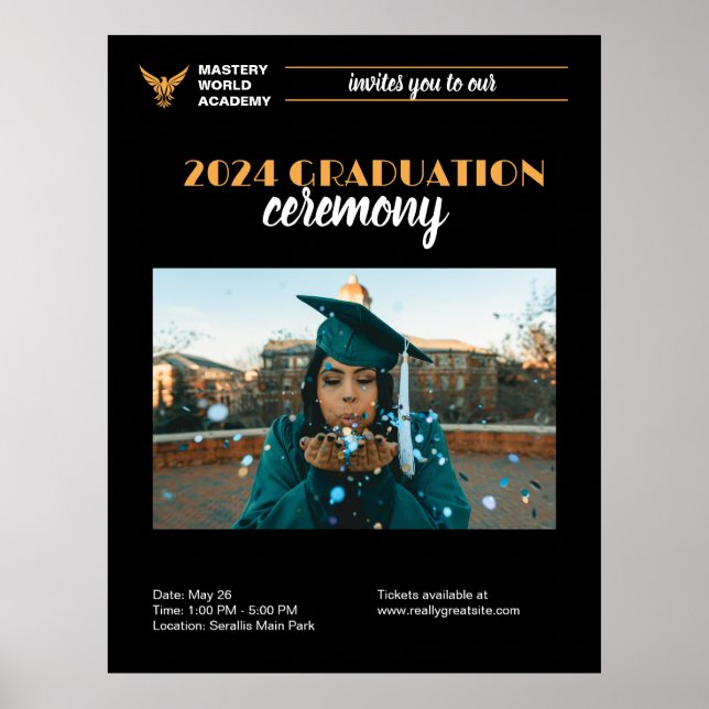 Graduation Invitation Senior Graduate Announcement Poster (Front)