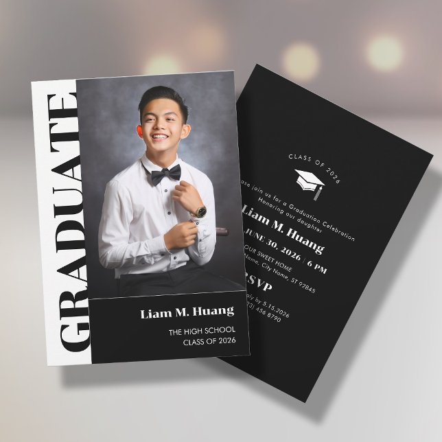 Graduation invitation with photo portrait (Creator Uploaded)