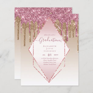 GRADUATION INVITES - Dripping Glitter Girly Glamou