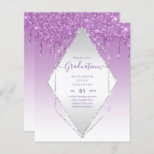 GRADUATION INVITES - Dripping Glitter Girly Glamou