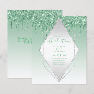 GRADUATION INVITES - Dripping Glitter Girly Glamou