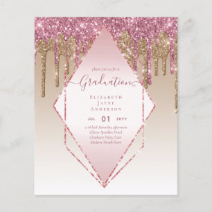 GRADUATION INVITES - Dripping Glitter Girly Glamou Flyer