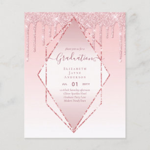 GRADUATION INVITES - Dripping Glitter Girly Glamou Flyer