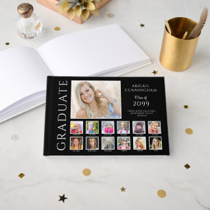 Graduation K-12 Photo Collage Custom Colour Guest Book