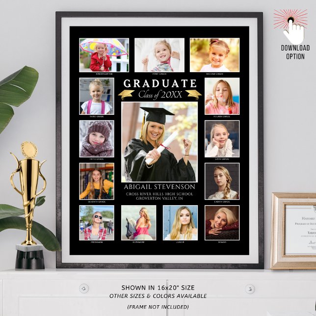 Graduation K-12 Photo Collage Graduate Keepsake Poster (Creator Uploaded)