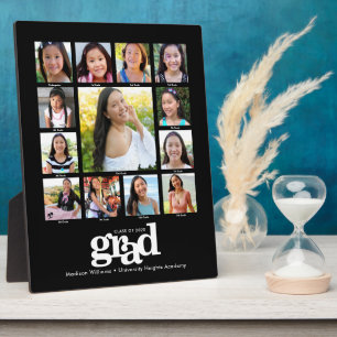 Graduation K–12 Photo Collage Modern Bold Black Plaque