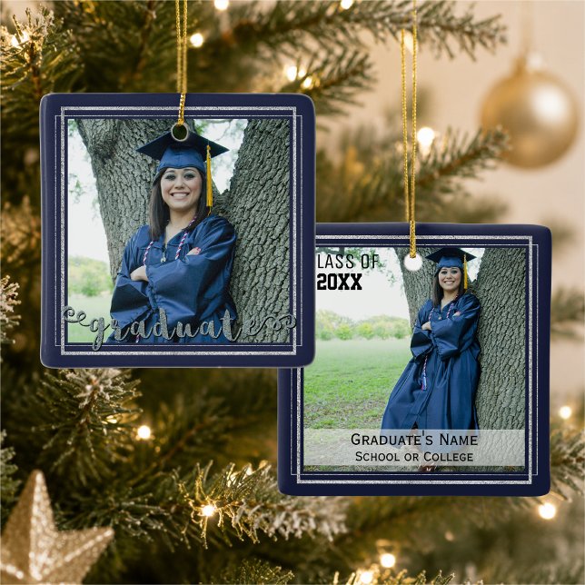 Graduation Keepsake (Changeable Background Colour) Ceramic Ornament (Creator Uploaded)
