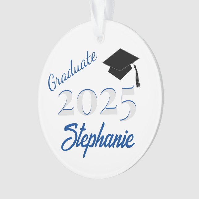 Graduation Keepsake in Blue Ornament (Front)