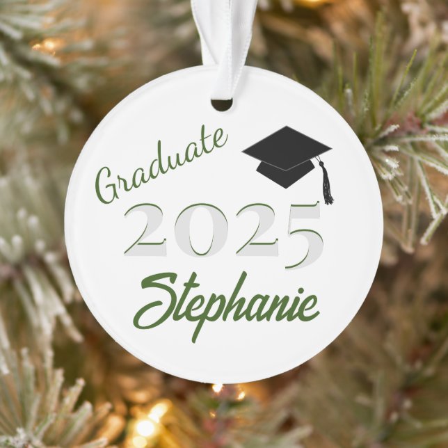 Graduation Keepsake in Green Ornament (Tree)