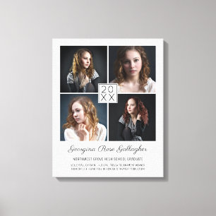 Graduation Keepsake Modern Photo Collage Classic Canvas Print