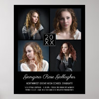 Graduation Keepsake Modern Photo Collage Classy Bk