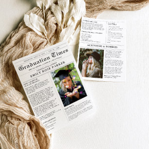 Graduation Keepsake Newspaper Photo Announcement