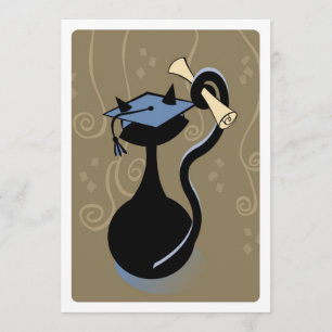 Graduation Kitty Blue Invite