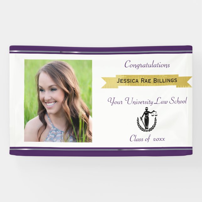 Graduation, Law School, Custom Photo, Banner (Horizontal)