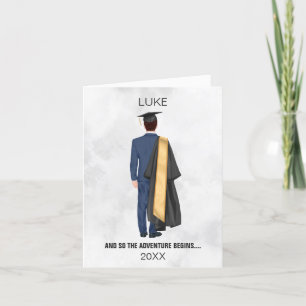 Graduation Leavers Gown & Cap Man Holiday Card