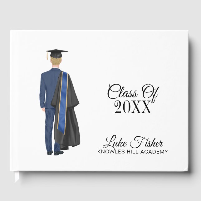 Graduation Leavers Party Guest Book Young Man (Front)