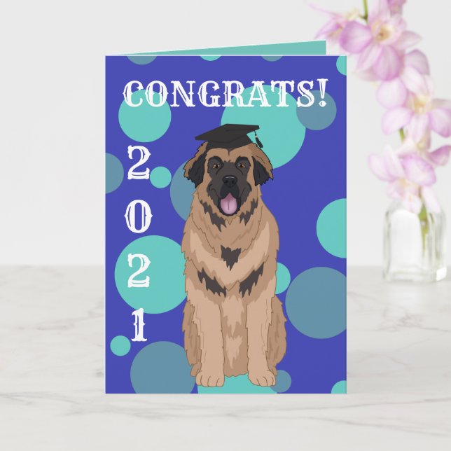 Graduation Leonberger Card (Orchid)