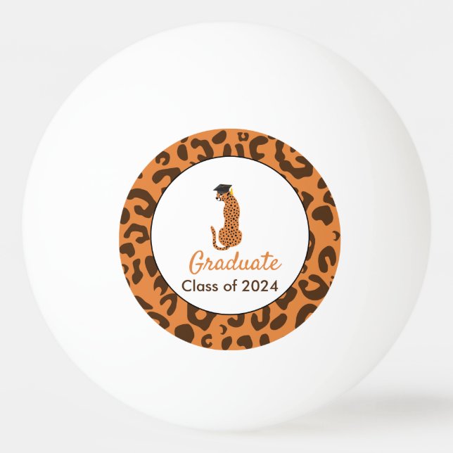 Graduation Leopard Ping Pong Ball (Front)