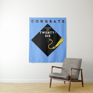 Graduation Light Blue 2026 Party Photo Backdrop Tapestry