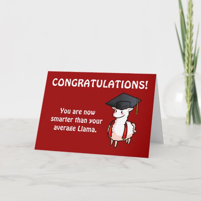 Graduation Llama Card (Front)