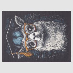 Graduation Llama Illustration Decoupage Tissue Paper
