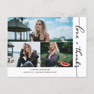 Graduation Love And Thanks Script Photo Collage Postcard