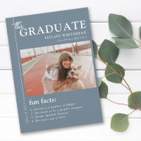 Graduation Magazine Fun Facts Dusty Blue