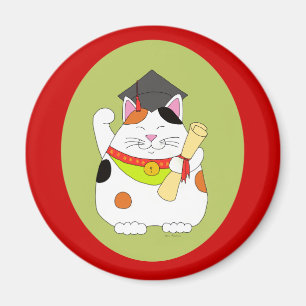 Graduation Maneki Neko Magnet