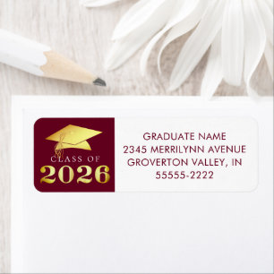 Graduation Maroon Elegant Gold Foil Class of 2023