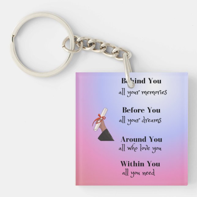 Graduation Message on a  Key Ring (Front)