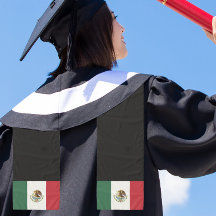 Graduation Mexican Flag Scarf Stole Sash