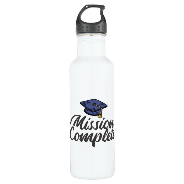 Graduation Mission Complete 710 Ml Water Bottle (Front)