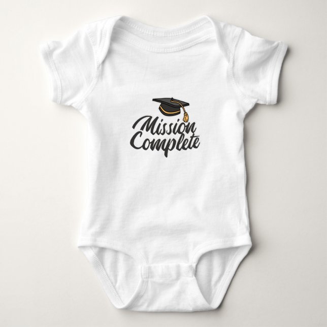 Graduation Mission Complete Baby Bodysuit (Front)
