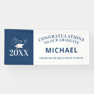 Graduation Modern Blue Class Year Personalised Banner