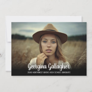 Graduation Modern Bold Photo Grad Name Script Announcement