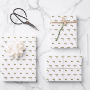 Graduation modern classic gold wrapping paper sheet