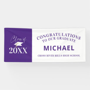 Graduation Modern Minimal CLASS OF Purple Banner