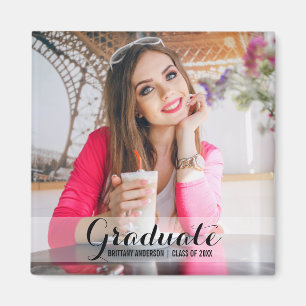 Graduation Modern Photo Magnet S B Sq