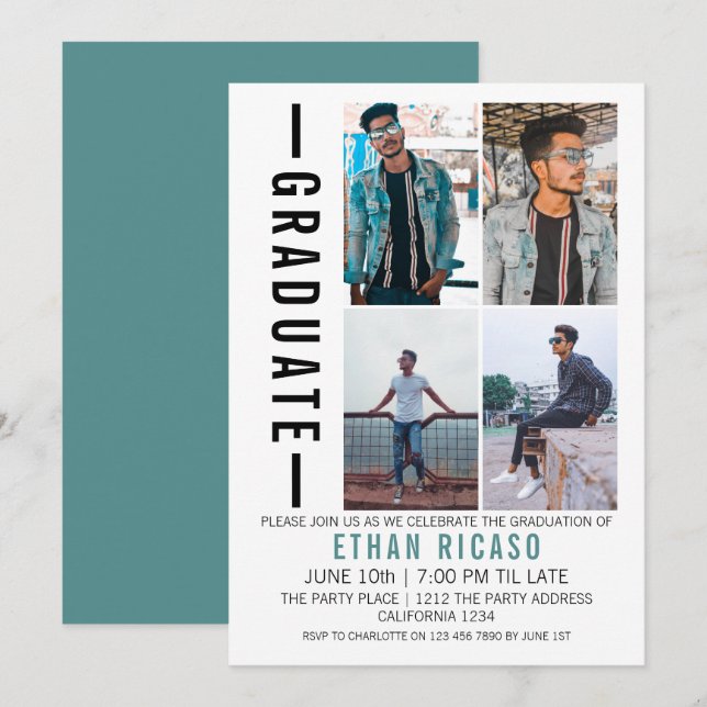 Graduation Modern Photo Template Personalised (Front/Back)