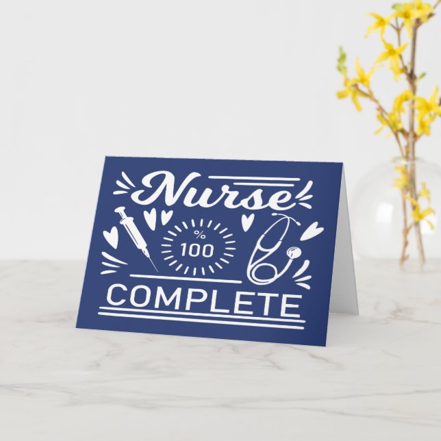 Graduation  Modern Pink Grad Nurse Card (Yellow Flower)