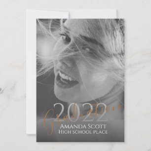 Graduation modern trendy personalised photo invitation
