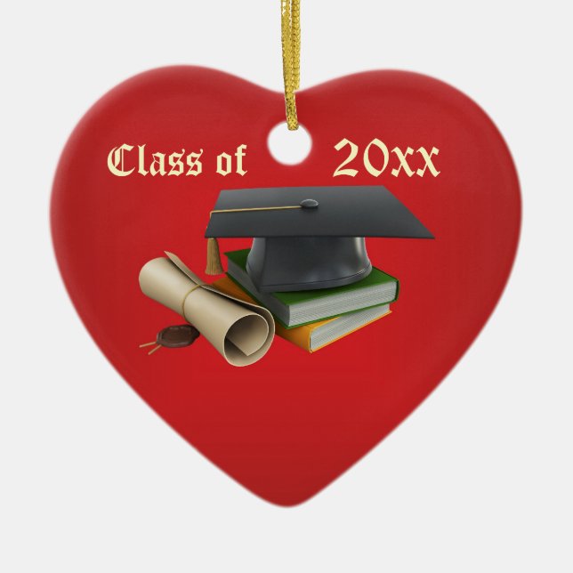 Graduation Mortar & Diploma Ornament (Front)