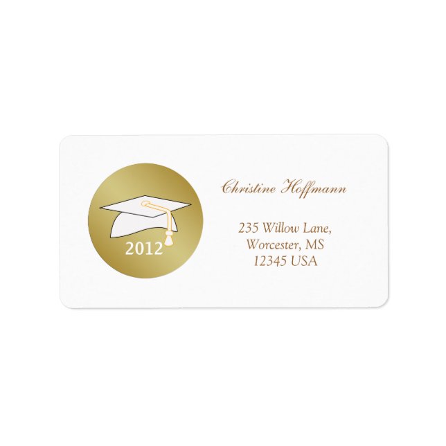 Graduation Mortar Label (Front)