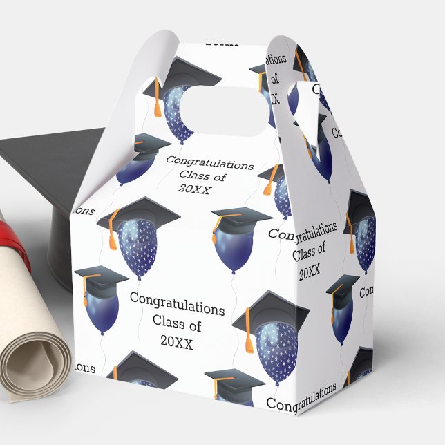 Graduation Mortarboard and Balloons Favour Box (Creator Uploaded)
