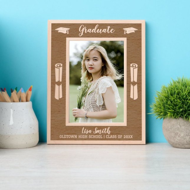 Graduation Mortarboard Caps & Diplomas Border Etched Frames (Creator Uploaded)