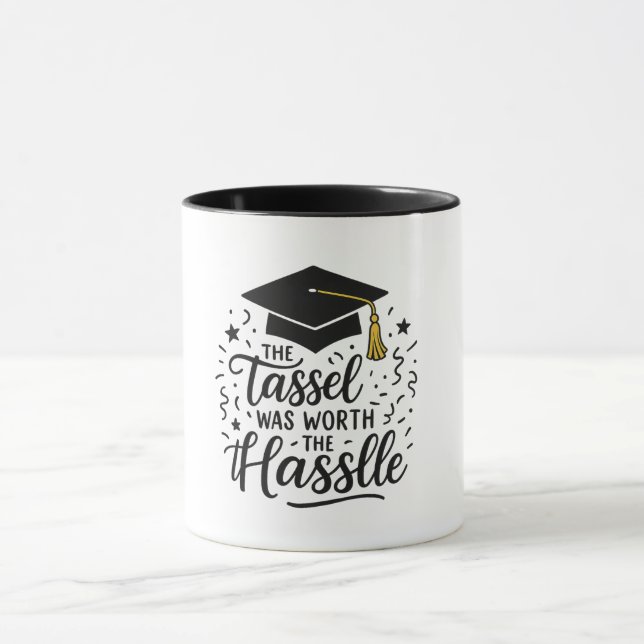 "Graduation Mug – Graduate Holding Cap Illustratio (Center)