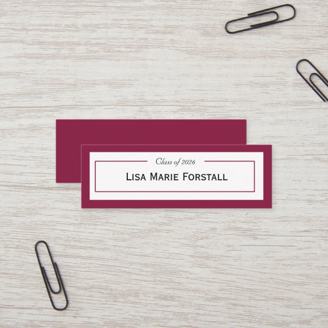 Graduation Name Card (Front/Back In Situ)