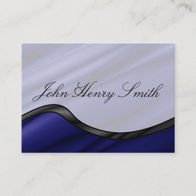 Graduation Name Card, Blue Silk Wave Calling Card (Front)