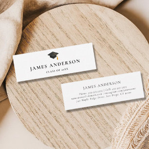 Graduation Name Card Classic Black and White 